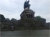 Coblenza - Deutsches Eck (angolo tedesco) ed il suo monumento (imperatore William I a cavallo).